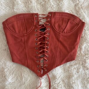 Lioness Rust Lace-Up Corset Top